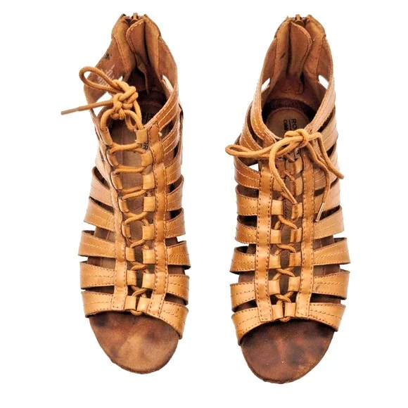 Rockport Cobb Hill Collection Sandals Brown Sz 10 M Lace & Zip Gladiator Style - Picture 3 of 8